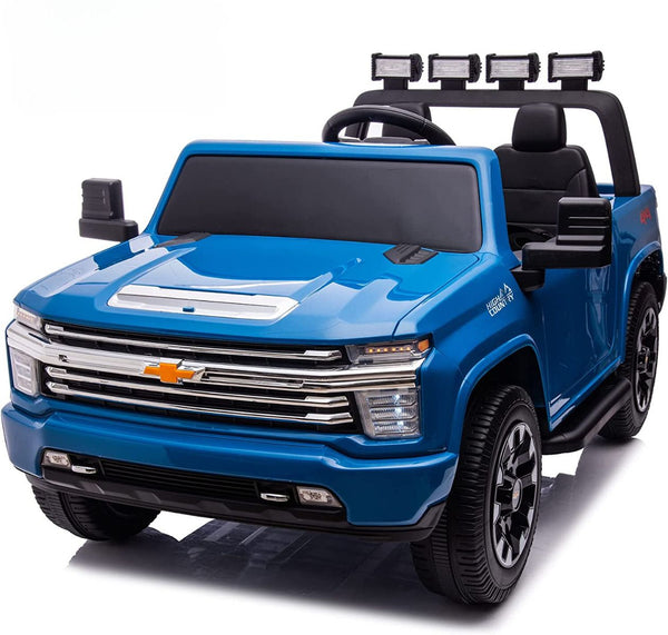 Gambol -12V Chevrolet Silverado 4x4 2 Seater Kids Ride On Car with RC - Blue